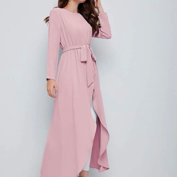 ✨HOST PICK ✨ SHEIN | Self belted split hem longline top - Picture 2 of 5